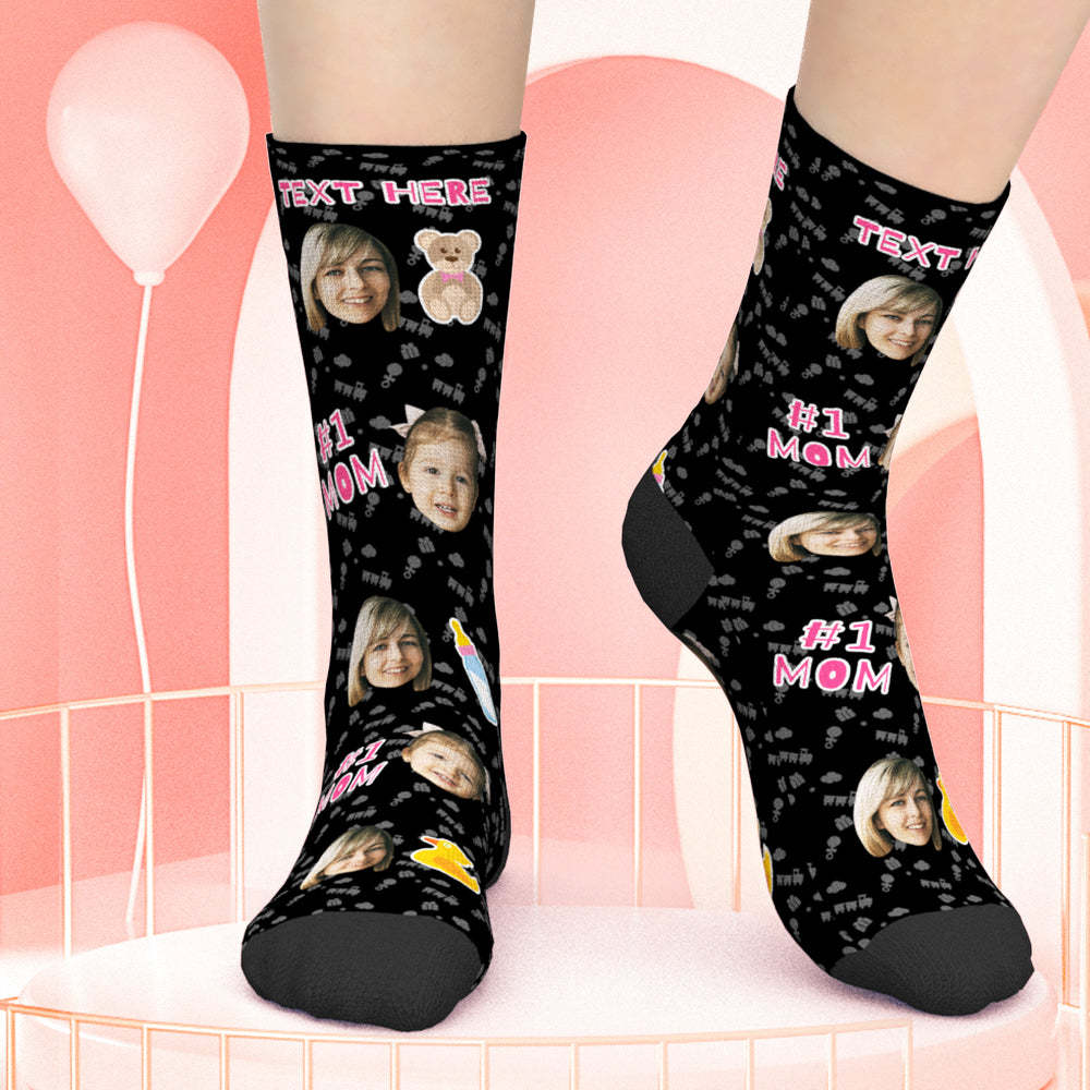 Calcetines de cara personalizados Calcetines de mamá DIY El mejor regalo para mamá