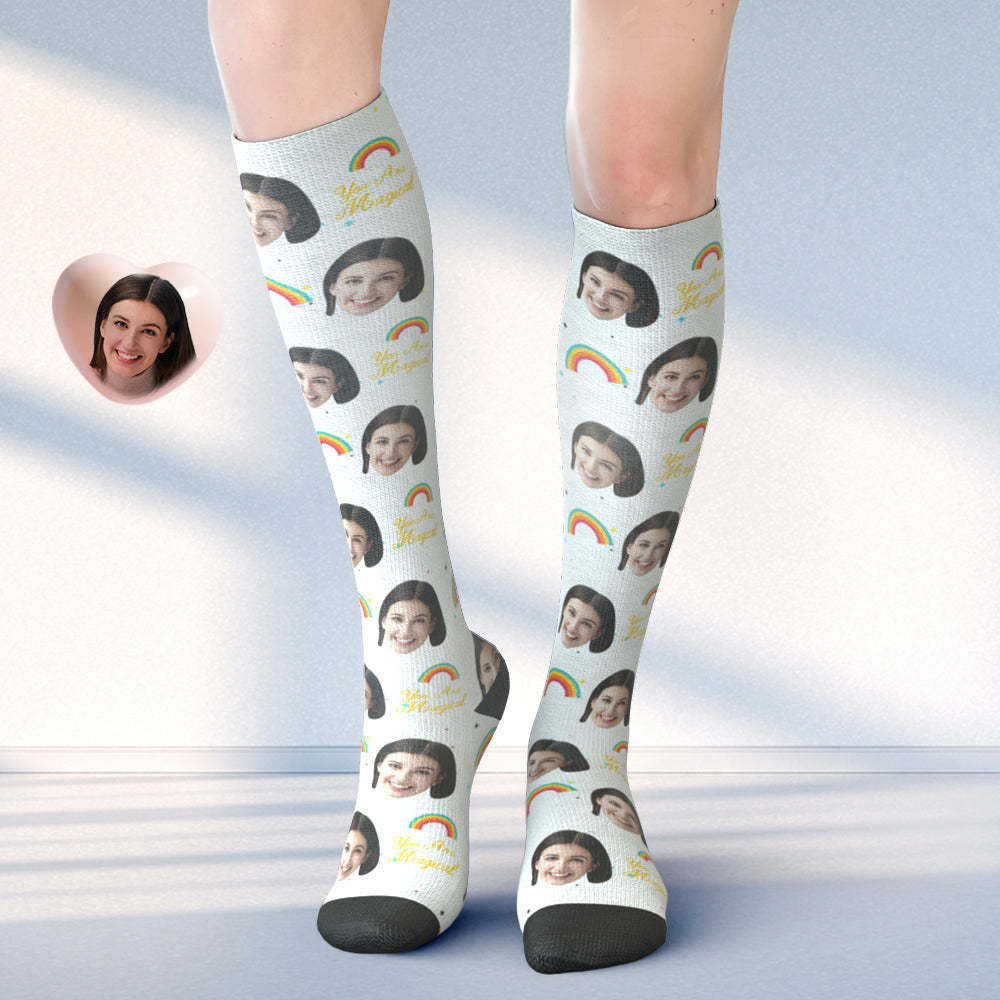 Calcetines personalizados de cara a rodilla calcetines fotográficos personalizados - You Are Magical