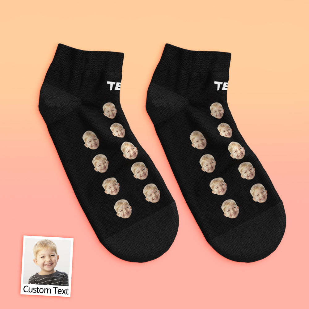 Custom Low Cut Ankle Face Socks For Dad #1 Daddy - CalzoncillosfotoES