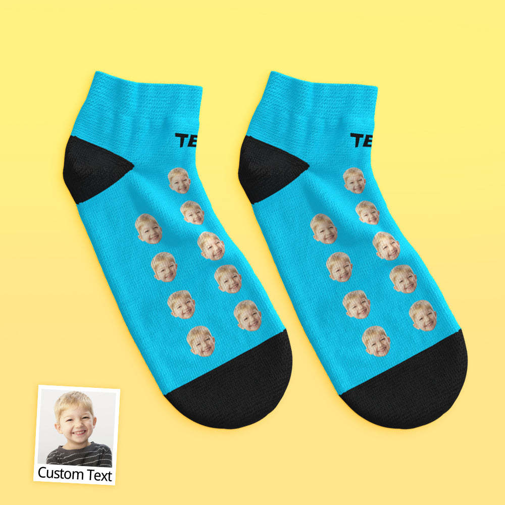 Custom Low Cut Ankle Face Socks For Dad #1 Daddy - CalzoncillosfotoES
