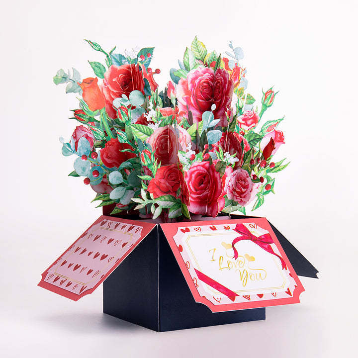 Me encanta la Caja de flores emergente de rosas para tu día de la madre