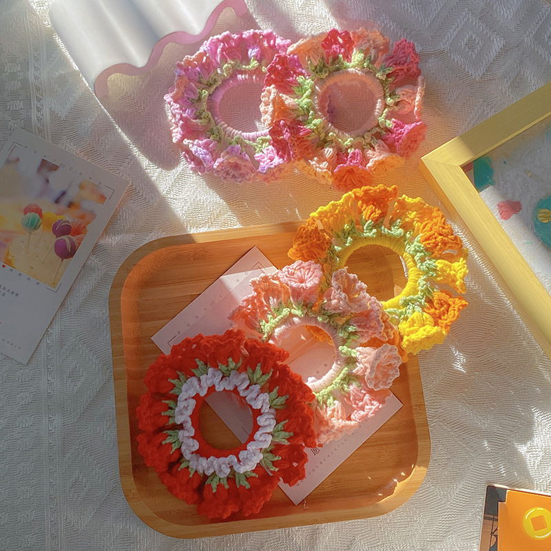 Geschenke Für Mama Handgewebter Maiglöckchen-woll-dickdarm-haarring Hochelastischer Pferdeschwanz-haarring - meinemondlampe