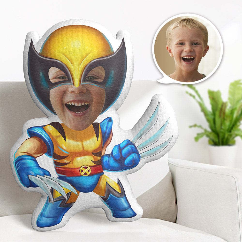 Benutzerdefiniertes Gesichtskissen Personalisiertes Fotokissen Wolverine Minime Kissengeschenke Für Kinder - meinemondlampe