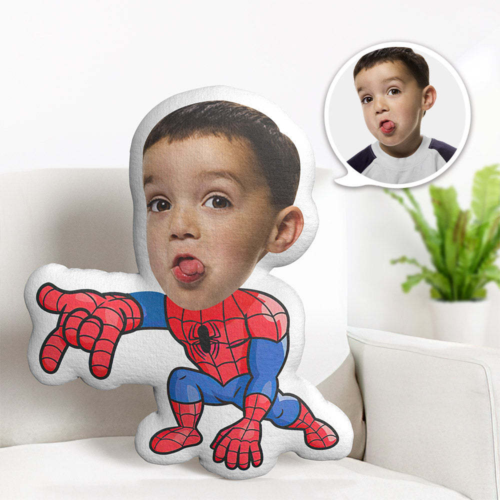 Benutzerdefiniertes Gesichtskissen Personalisiertes Fotokissen Launch Spider-man Minime Kissen Geschenke Für Kinder - meinemondlampe