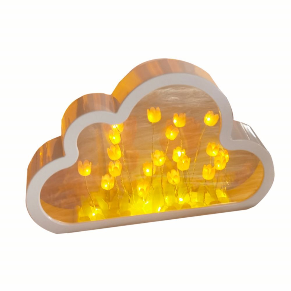 Diy Wolke Tulpe Spiegel Nachtlicht Simulation Blume Schlafzimmer Schlafen Tischlampe - meinemondlampe