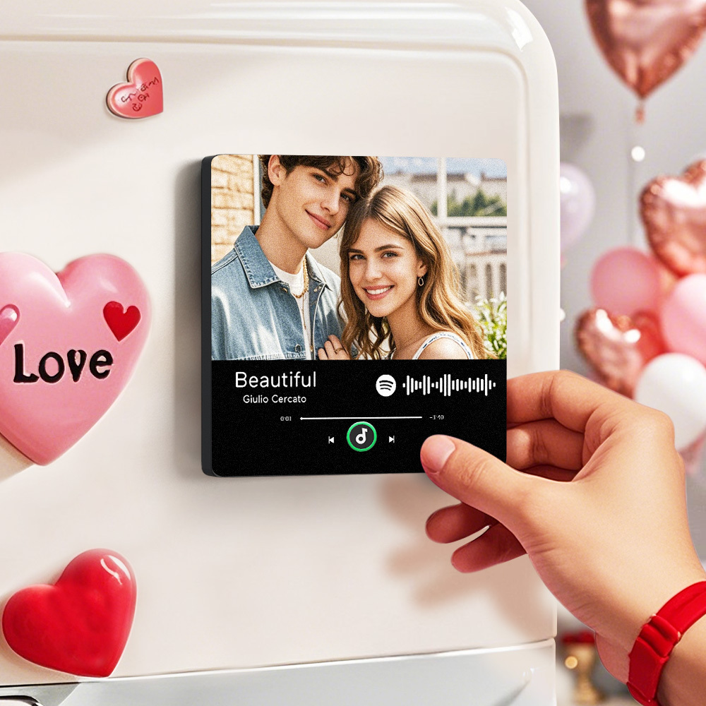 Personalisierter Musik-kühlschrankmagnet Zum Vatertag, Geschenk, Bunter Rahmen, Album, Kühlschrankmagnet, Musik-wandfotoaufkleber, Musikwerk, Das Als Geschenk Gespielt Werden Kann - meinemondlampe