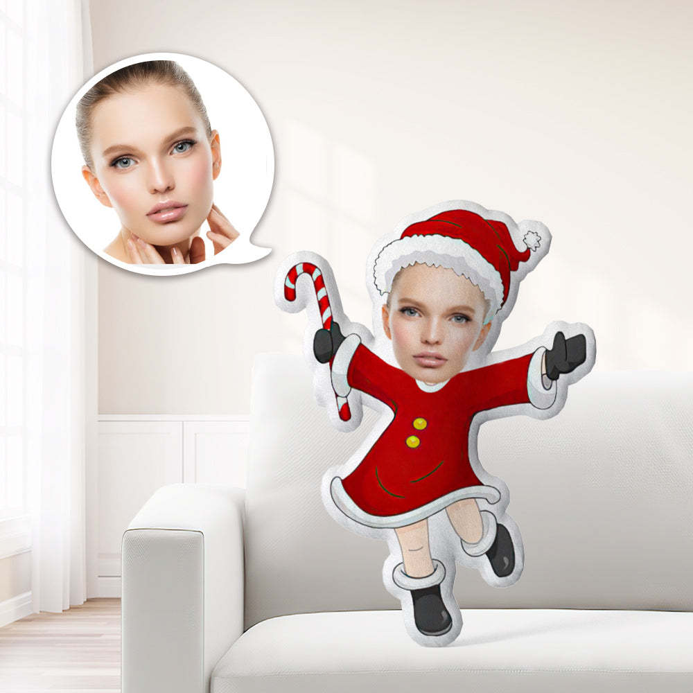 Benutzerdefinierte Magische Santa Minime Dekokissen Personalisierte Schöne Weihnachtsmädchen Mit Zauberstab Santa Dekokissen - meinemondlampe