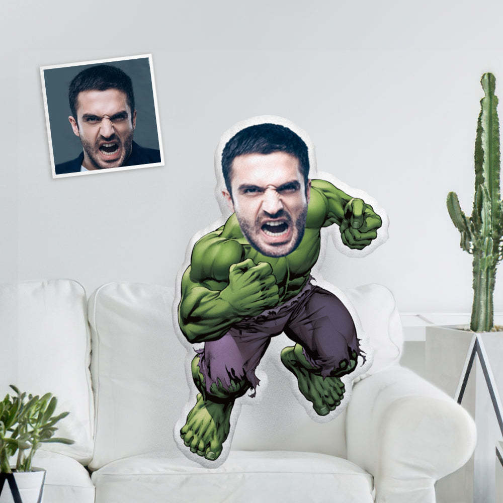 Benutzerdefiniertes Gesicht Foto Minime Puppe Personalisiertes Hulk Minime Dekokissen Ein Einzigartiges Cooles Geschenk - meinemondlampe