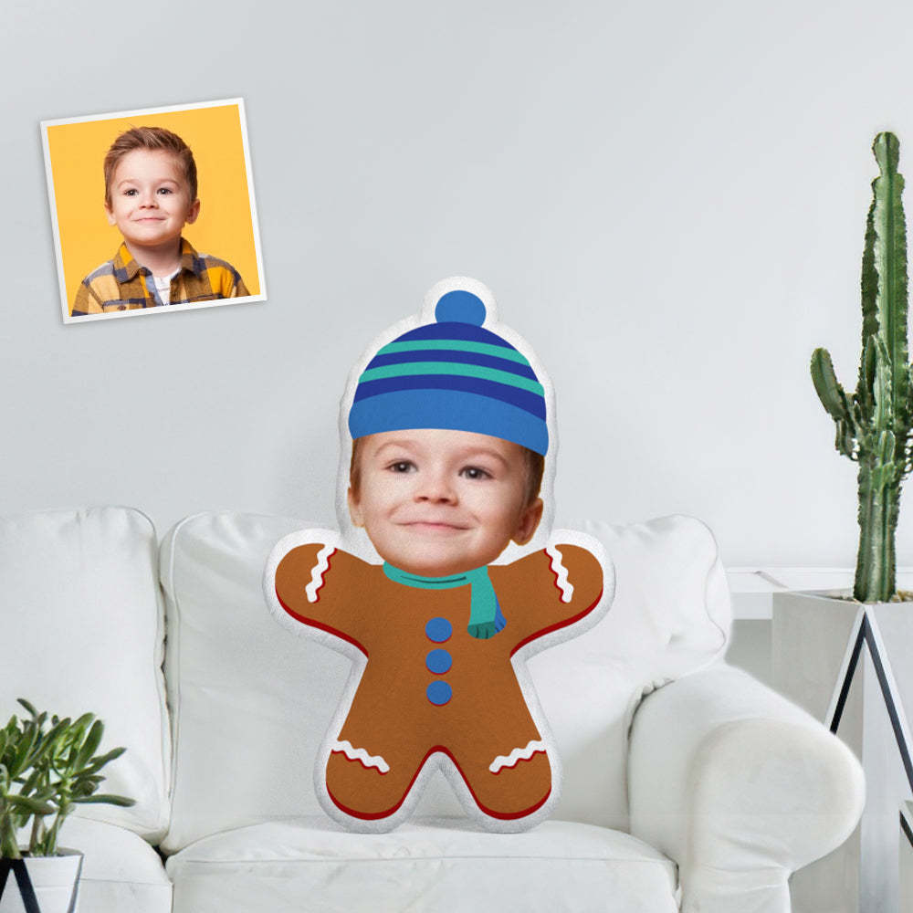 Benutzerdefiniertes Gesicht Foto Minime Puppe Einzigartiges Personalisiertes Mutiges Lebkuchenmann-wurfkissen Das Lustigste Geschenk - meinemondlampe