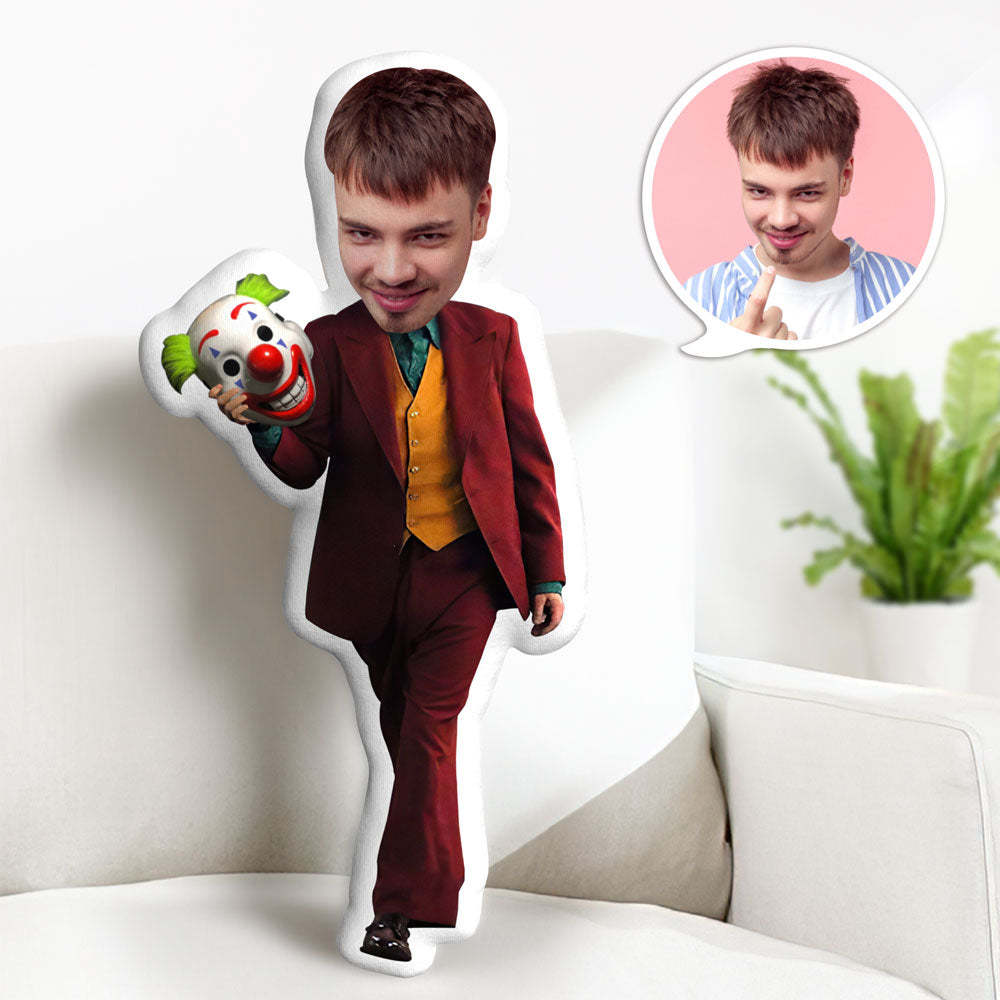Benutzerdefinierte Joker-puppen Benutzerdefiniertes Gesichtskissen Personalisiertes Fotokissen Superhelden-geschenke - meinemondlampe