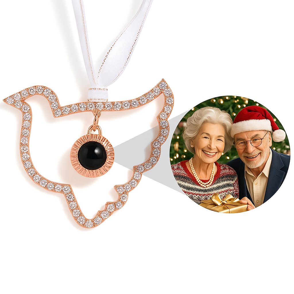 Personalisierte Rosa Schneeflocken-fotoornamente, Individuelle Projektionsornamente, Weihnachtsgeschenke - meinemondlampe