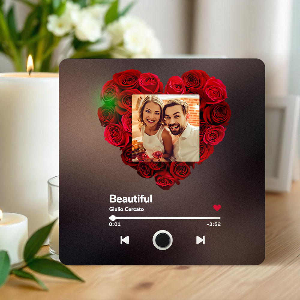 Personalisierter Fotoalbum-kühlschrankmagnet, Musik-wand-fotoaufkleber, Musikbewegung, Die Ohne Handy Abgespielt Werden Kann. Musik-kühlschrankmagnet Pro Kann Lieder Abspielen