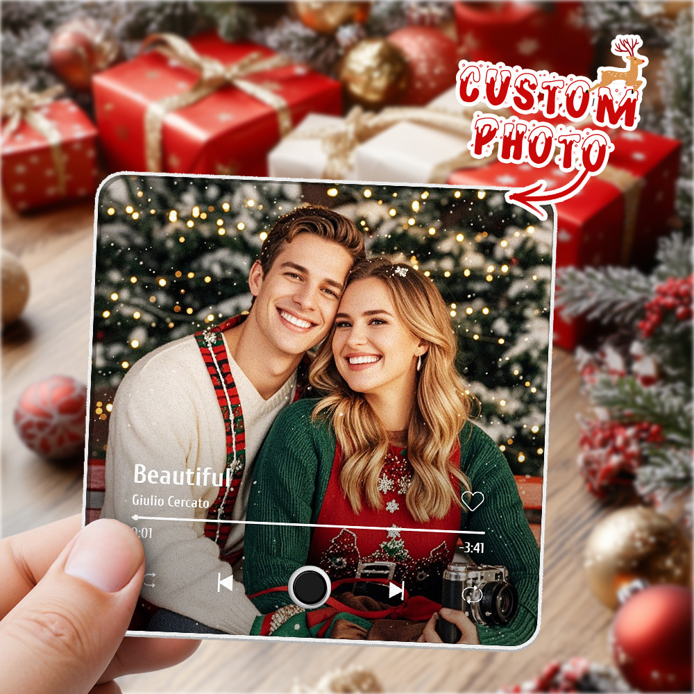 Personalisierter Fotoalbum-kühlschrankmagnet, Musik-wand-fotoaufkleber, Musikbewegung, Die Ohne Handy Abgespielt Werden Kann. Musik-kühlschrankmagnet Pro Kann Lieder Abspielen