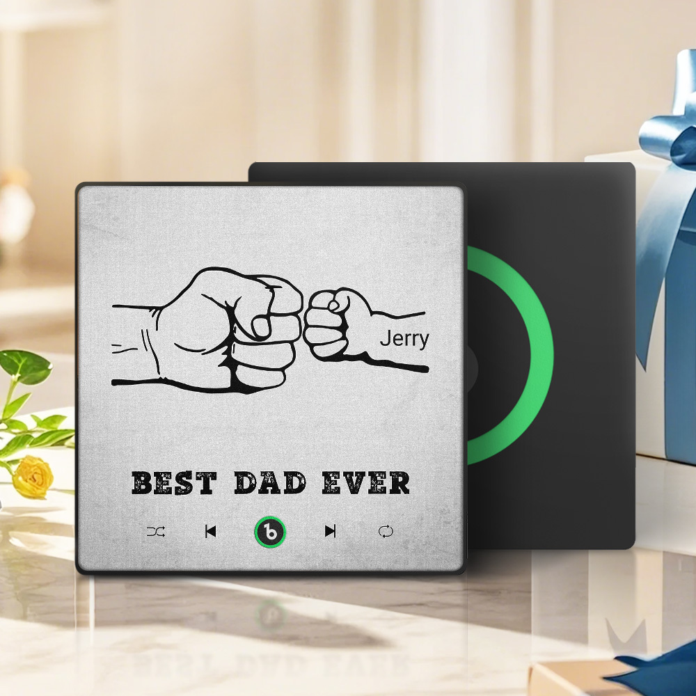 Vatertagsgeschenk, Individueller Musik-kühlschrankmagnet, Bunter Rahmen, Album-kühlschrankmagnet, Musik-wandfotoaufkleber, Kann Lieder Abspielen, Geschenk Für Papa - meinemondlampe