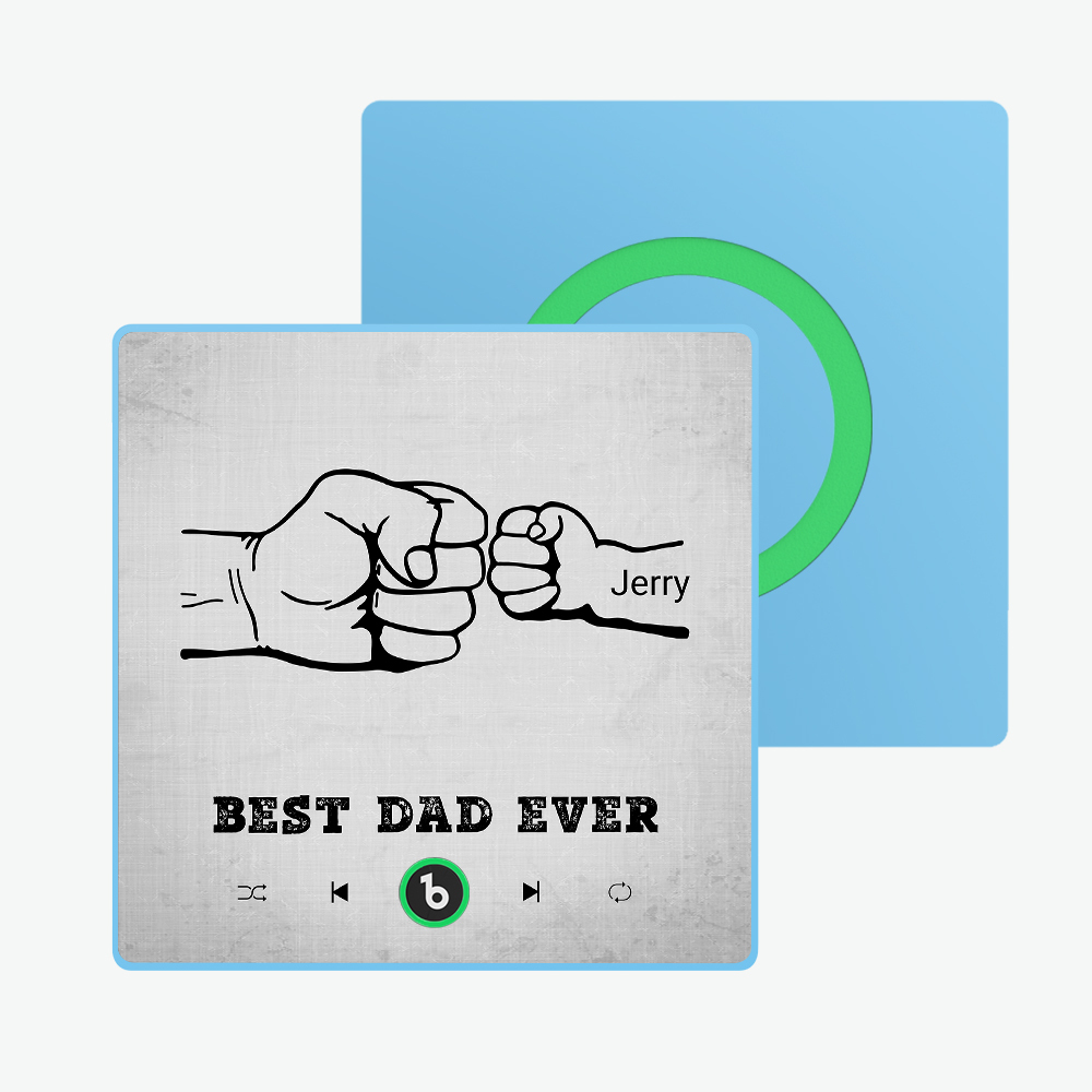 Vatertagsgeschenk, Individueller Musik-kühlschrankmagnet, Bunter Rahmen, Album-kühlschrankmagnet, Musik-wandfotoaufkleber, Kann Lieder Abspielen, Geschenk Für Papa - meinemondlampe
