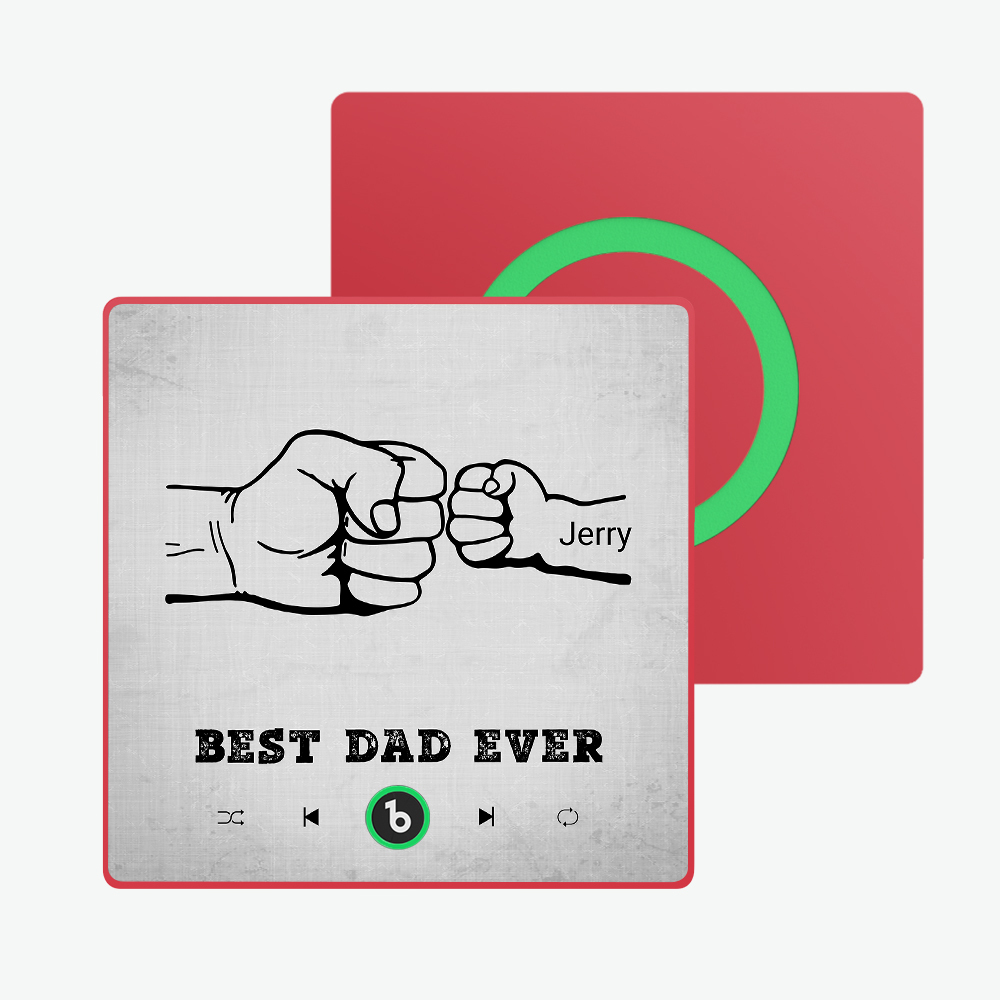 Vatertagsgeschenk, Individueller Musik-kühlschrankmagnet, Bunter Rahmen, Album-kühlschrankmagnet, Musik-wandfotoaufkleber, Kann Lieder Abspielen, Geschenk Für Papa - meinemondlampe