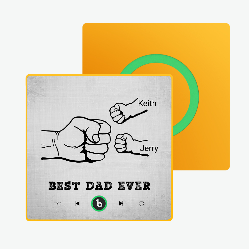 Vatertagsgeschenk, Individueller Musik-kühlschrankmagnet, Bunter Rahmen, Album-kühlschrankmagnet, Musik-wandfotoaufkleber, Kann Lieder Abspielen, Geschenk Für Papa - meinemondlampe