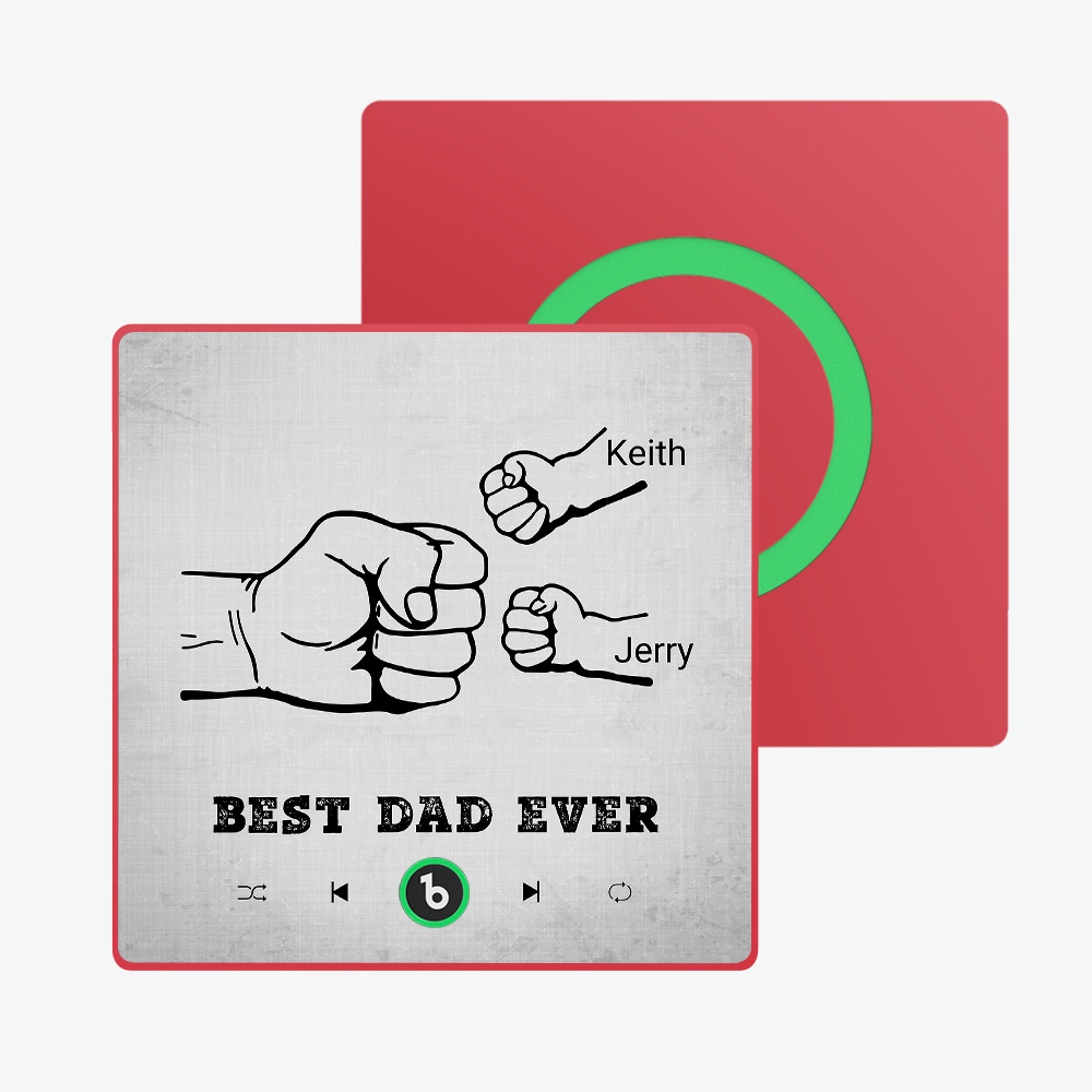 Vatertagsgeschenk, Individueller Musik-kühlschrankmagnet, Bunter Rahmen, Album-kühlschrankmagnet, Musik-wandfotoaufkleber, Kann Lieder Abspielen, Geschenk Für Papa - meinemondlampe