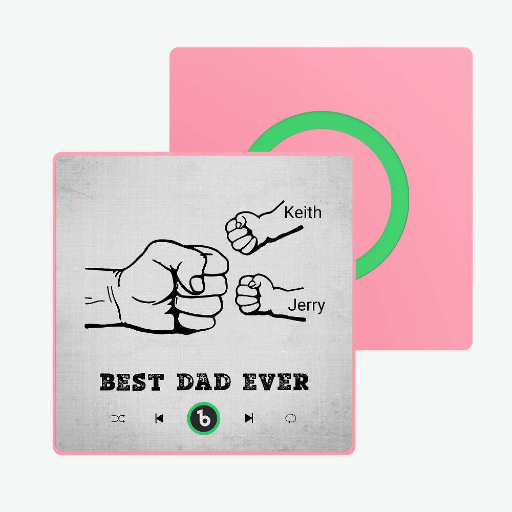 Vatertagsgeschenk, Individueller Musik-kühlschrankmagnet, Bunter Rahmen, Album-kühlschrankmagnet, Musik-wandfotoaufkleber, Kann Lieder Abspielen, Geschenk Für Papa - meinemondlampe