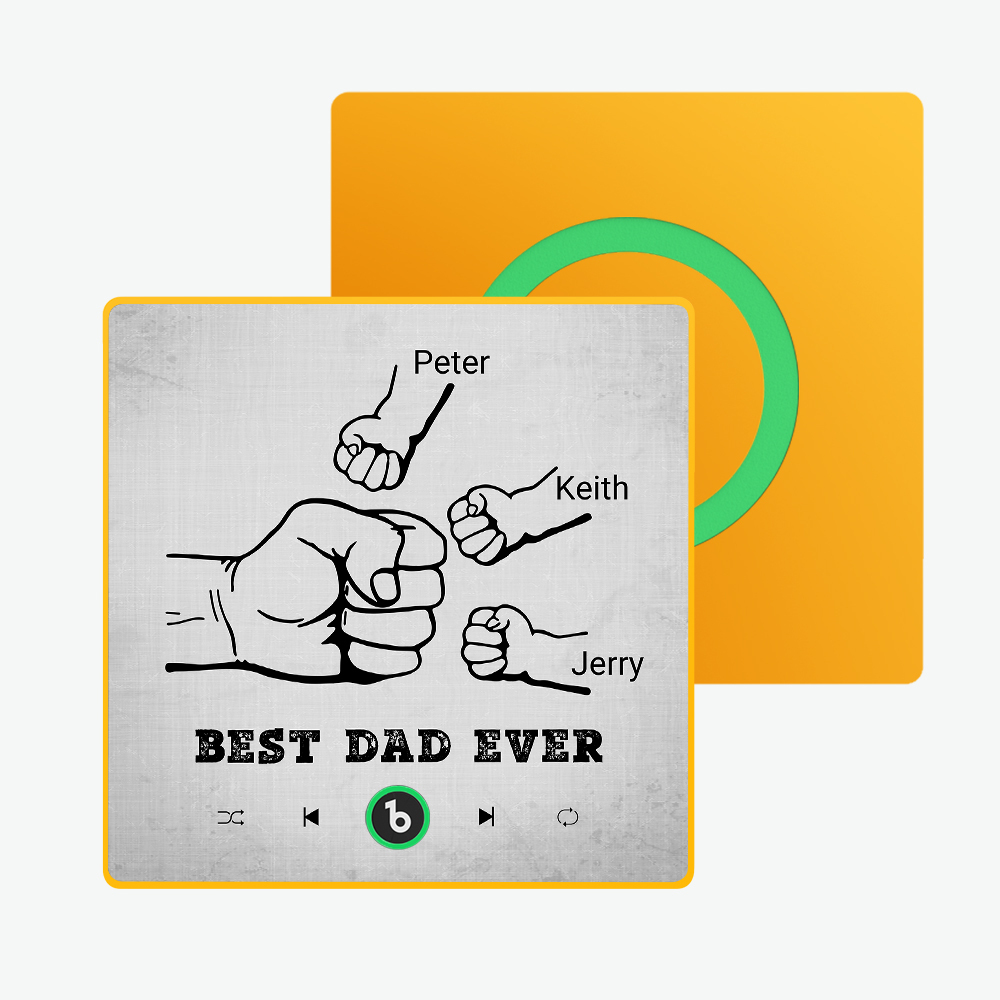 Vatertagsgeschenk, Individueller Musik-kühlschrankmagnet, Bunter Rahmen, Album-kühlschrankmagnet, Musik-wandfotoaufkleber, Kann Lieder Abspielen, Geschenk Für Papa - meinemondlampe