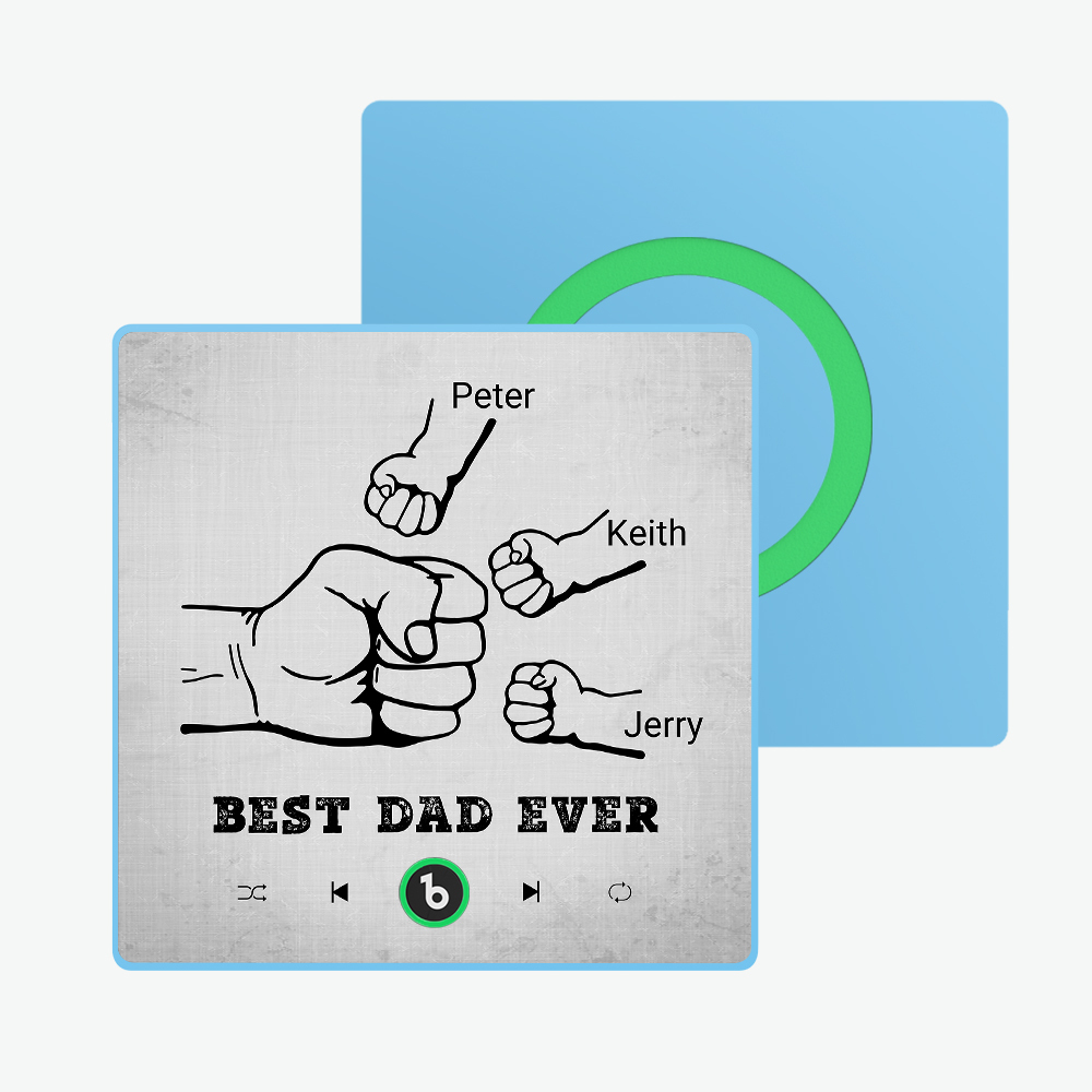 Vatertagsgeschenk, Individueller Musik-kühlschrankmagnet, Bunter Rahmen, Album-kühlschrankmagnet, Musik-wandfotoaufkleber, Kann Lieder Abspielen, Geschenk Für Papa - meinemondlampe
