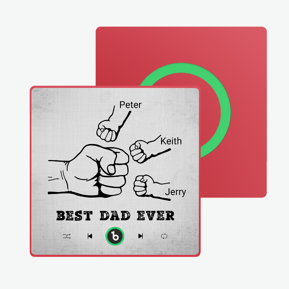 Vatertagsgeschenk, Individueller Musik-kühlschrankmagnet, Bunter Rahmen, Album-kühlschrankmagnet, Musik-wandfotoaufkleber, Kann Lieder Abspielen, Geschenk Für Papa - meinemondlampe