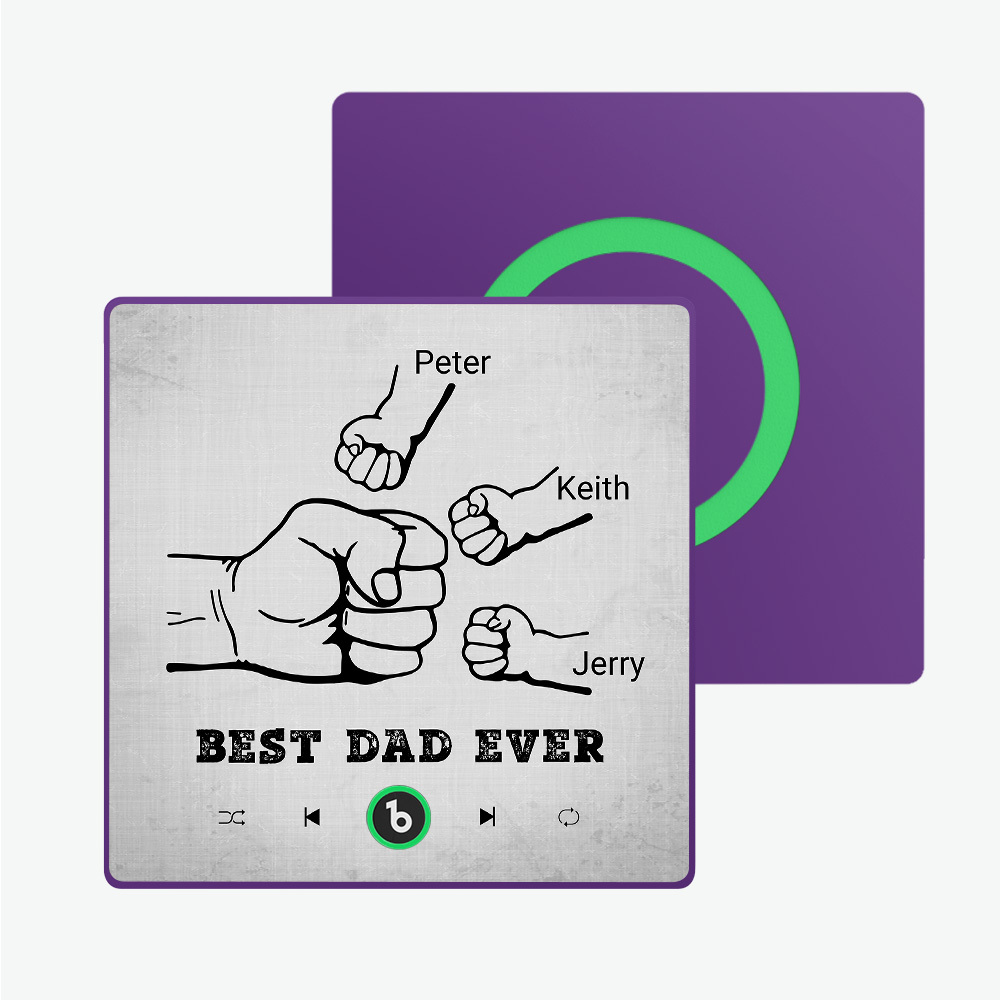 Vatertagsgeschenk, Individueller Musik-kühlschrankmagnet, Bunter Rahmen, Album-kühlschrankmagnet, Musik-wandfotoaufkleber, Kann Lieder Abspielen, Geschenk Für Papa - meinemondlampe