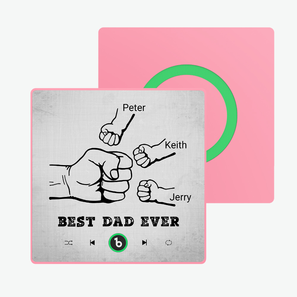 Vatertagsgeschenk, Individueller Musik-kühlschrankmagnet, Bunter Rahmen, Album-kühlschrankmagnet, Musik-wandfotoaufkleber, Kann Lieder Abspielen, Geschenk Für Papa - meinemondlampe