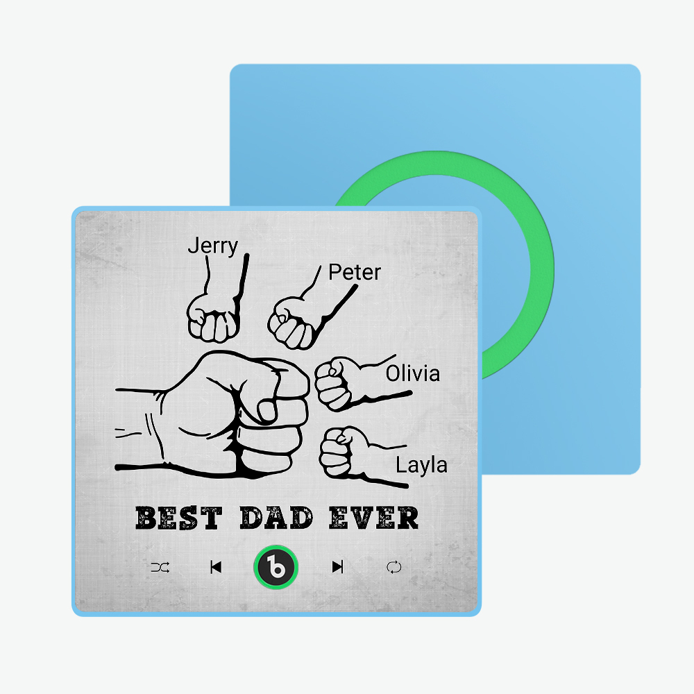 Vatertagsgeschenk, Individueller Musik-kühlschrankmagnet, Bunter Rahmen, Album-kühlschrankmagnet, Musik-wandfotoaufkleber, Kann Lieder Abspielen, Geschenk Für Papa - meinemondlampe