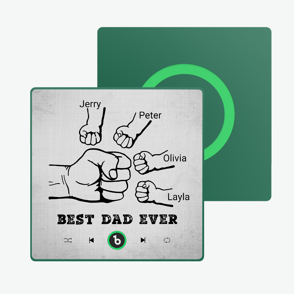 Vatertagsgeschenk, Individueller Musik-kühlschrankmagnet, Bunter Rahmen, Album-kühlschrankmagnet, Musik-wandfotoaufkleber, Kann Lieder Abspielen, Geschenk Für Papa - meinemondlampe