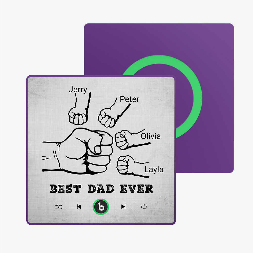 Vatertagsgeschenk, Individueller Musik-kühlschrankmagnet, Bunter Rahmen, Album-kühlschrankmagnet, Musik-wandfotoaufkleber, Kann Lieder Abspielen, Geschenk Für Papa - meinemondlampe