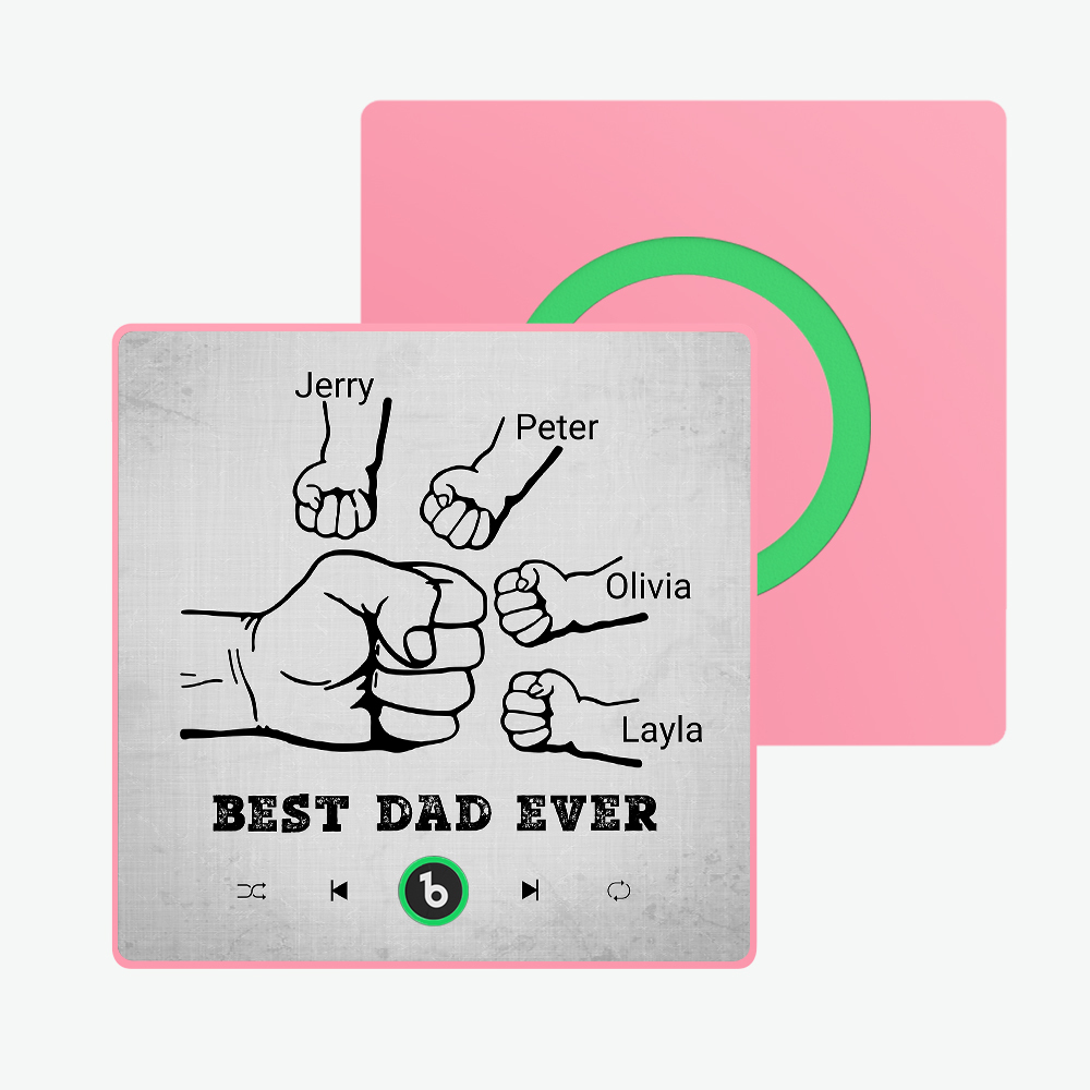 Vatertagsgeschenk, Individueller Musik-kühlschrankmagnet, Bunter Rahmen, Album-kühlschrankmagnet, Musik-wandfotoaufkleber, Kann Lieder Abspielen, Geschenk Für Papa - meinemondlampe