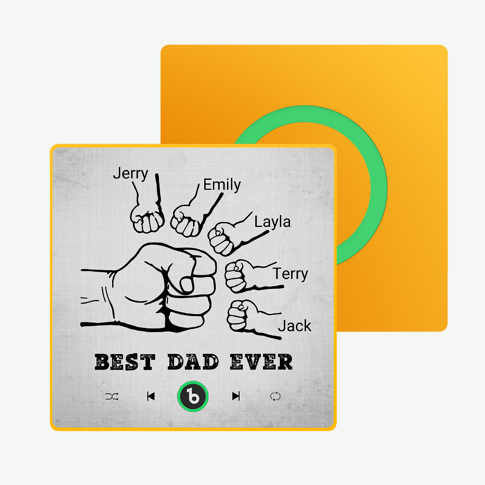 Vatertagsgeschenk, Individueller Musik-kühlschrankmagnet, Bunter Rahmen, Album-kühlschrankmagnet, Musik-wandfotoaufkleber, Kann Lieder Abspielen, Geschenk Für Papa - meinemondlampe