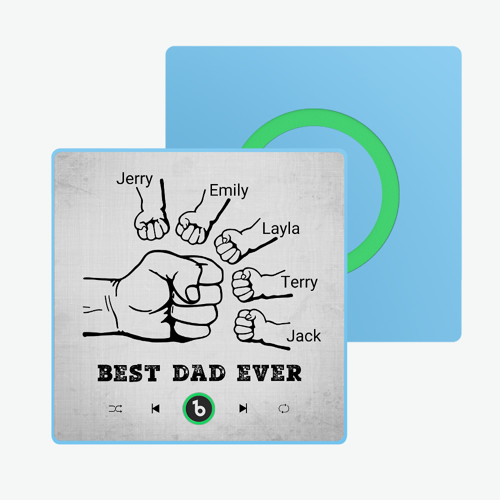 Vatertagsgeschenk, Individueller Musik-kühlschrankmagnet, Bunter Rahmen, Album-kühlschrankmagnet, Musik-wandfotoaufkleber, Kann Lieder Abspielen, Geschenk Für Papa - meinemondlampe