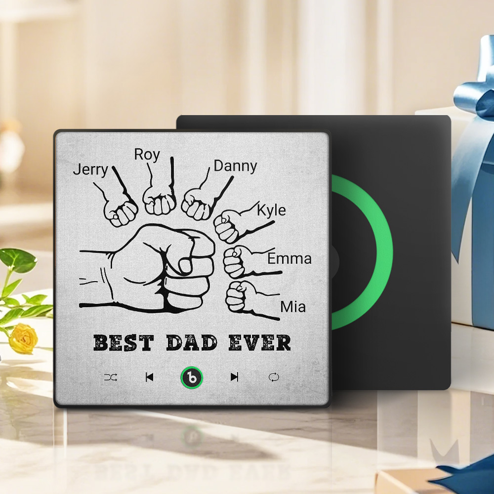 Vatertagsgeschenk, Individueller Musik-kühlschrankmagnet, Bunter Rahmen, Album-kühlschrankmagnet, Musik-wandfotoaufkleber, Kann Lieder Abspielen, Geschenk Für Papa - meinemondlampe