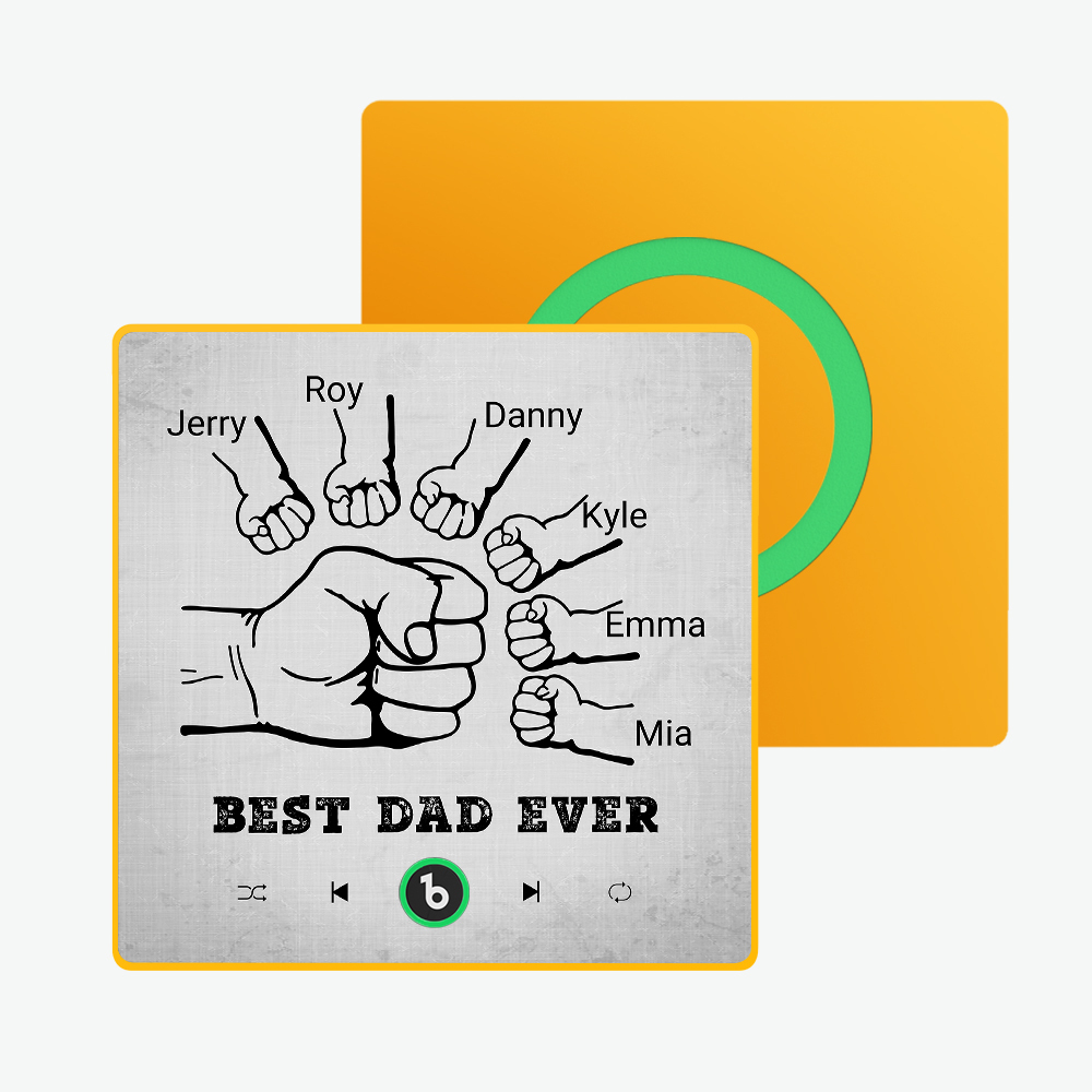 Vatertagsgeschenk, Individueller Musik-kühlschrankmagnet, Bunter Rahmen, Album-kühlschrankmagnet, Musik-wandfotoaufkleber, Kann Lieder Abspielen, Geschenk Für Papa - meinemondlampe