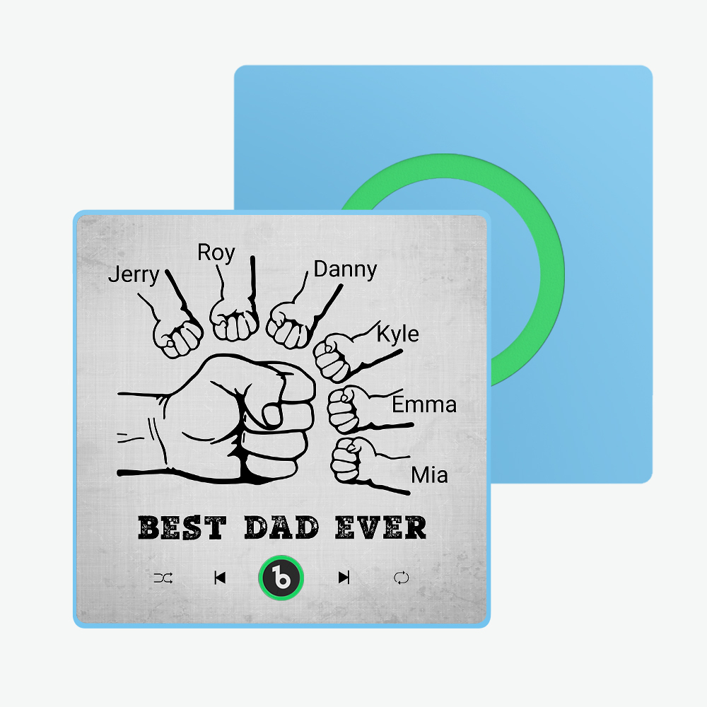 Vatertagsgeschenk, Individueller Musik-kühlschrankmagnet, Bunter Rahmen, Album-kühlschrankmagnet, Musik-wandfotoaufkleber, Kann Lieder Abspielen, Geschenk Für Papa - meinemondlampe