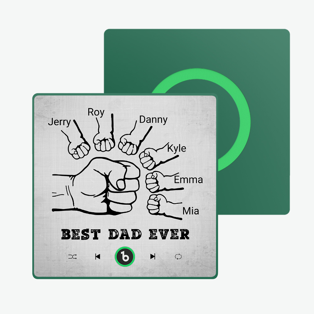 Vatertagsgeschenk, Individueller Musik-kühlschrankmagnet, Bunter Rahmen, Album-kühlschrankmagnet, Musik-wandfotoaufkleber, Kann Lieder Abspielen, Geschenk Für Papa - meinemondlampe