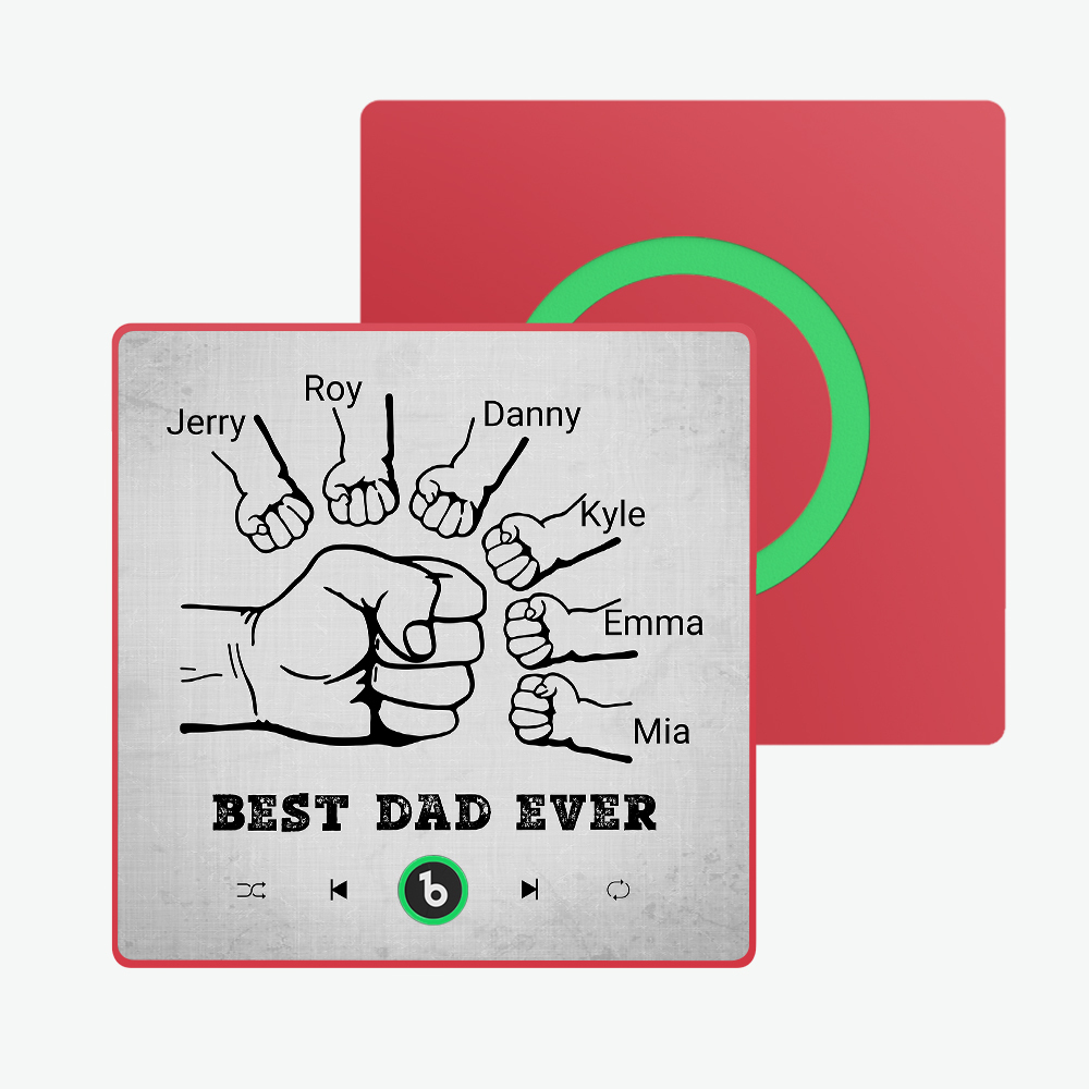 Vatertagsgeschenk, Individueller Musik-kühlschrankmagnet, Bunter Rahmen, Album-kühlschrankmagnet, Musik-wandfotoaufkleber, Kann Lieder Abspielen, Geschenk Für Papa - meinemondlampe