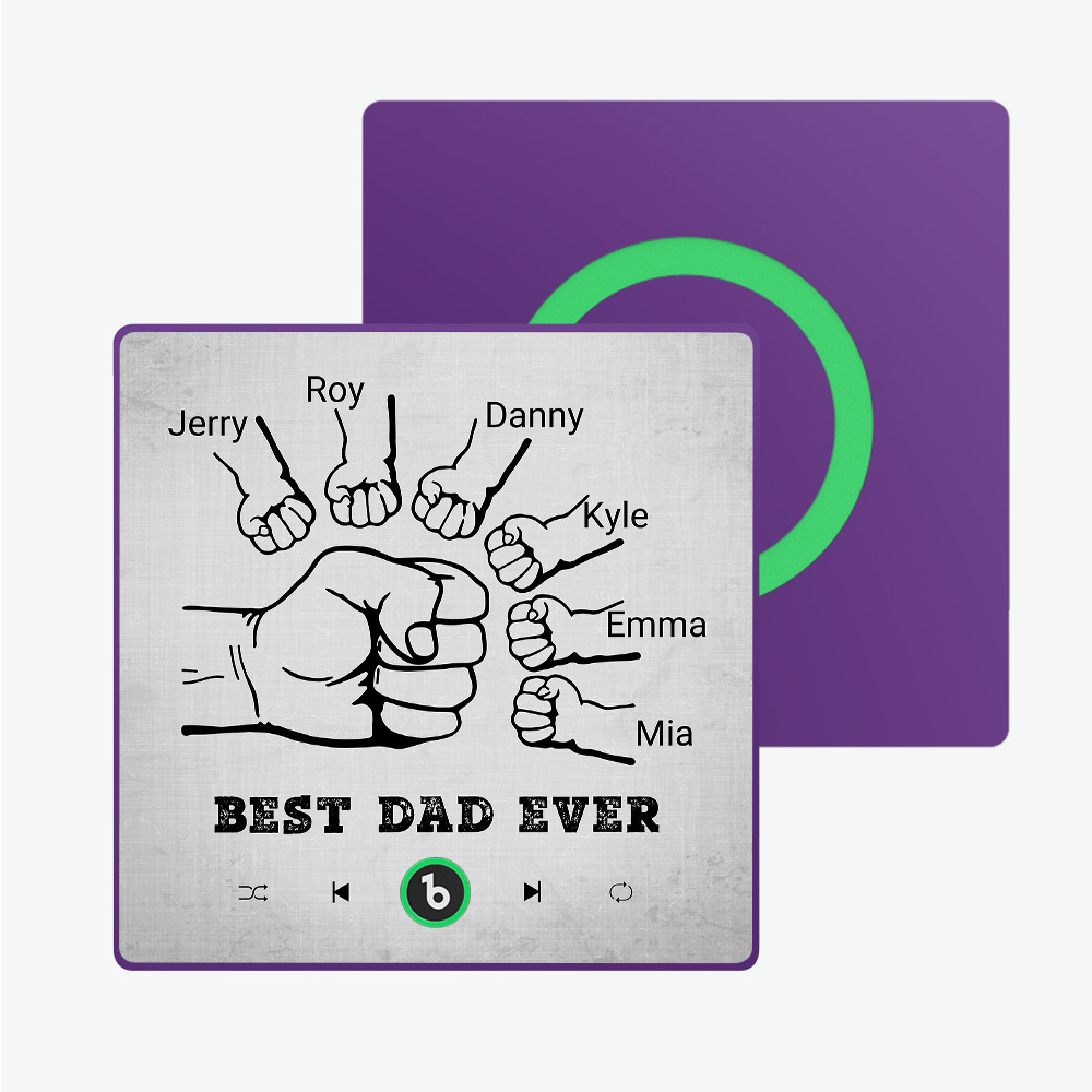 Vatertagsgeschenk, Individueller Musik-kühlschrankmagnet, Bunter Rahmen, Album-kühlschrankmagnet, Musik-wandfotoaufkleber, Kann Lieder Abspielen, Geschenk Für Papa - meinemondlampe