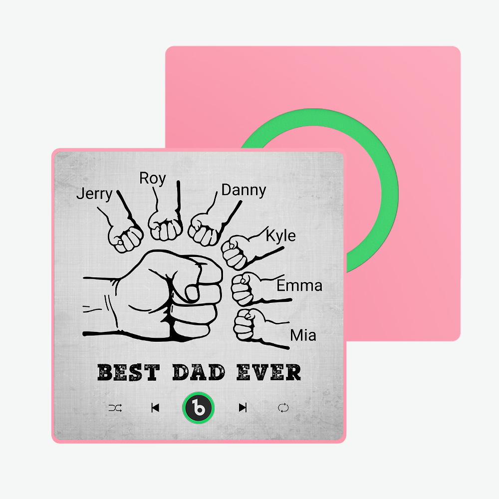 Vatertagsgeschenk, Individueller Musik-kühlschrankmagnet, Bunter Rahmen, Album-kühlschrankmagnet, Musik-wandfotoaufkleber, Kann Lieder Abspielen, Geschenk Für Papa - meinemondlampe