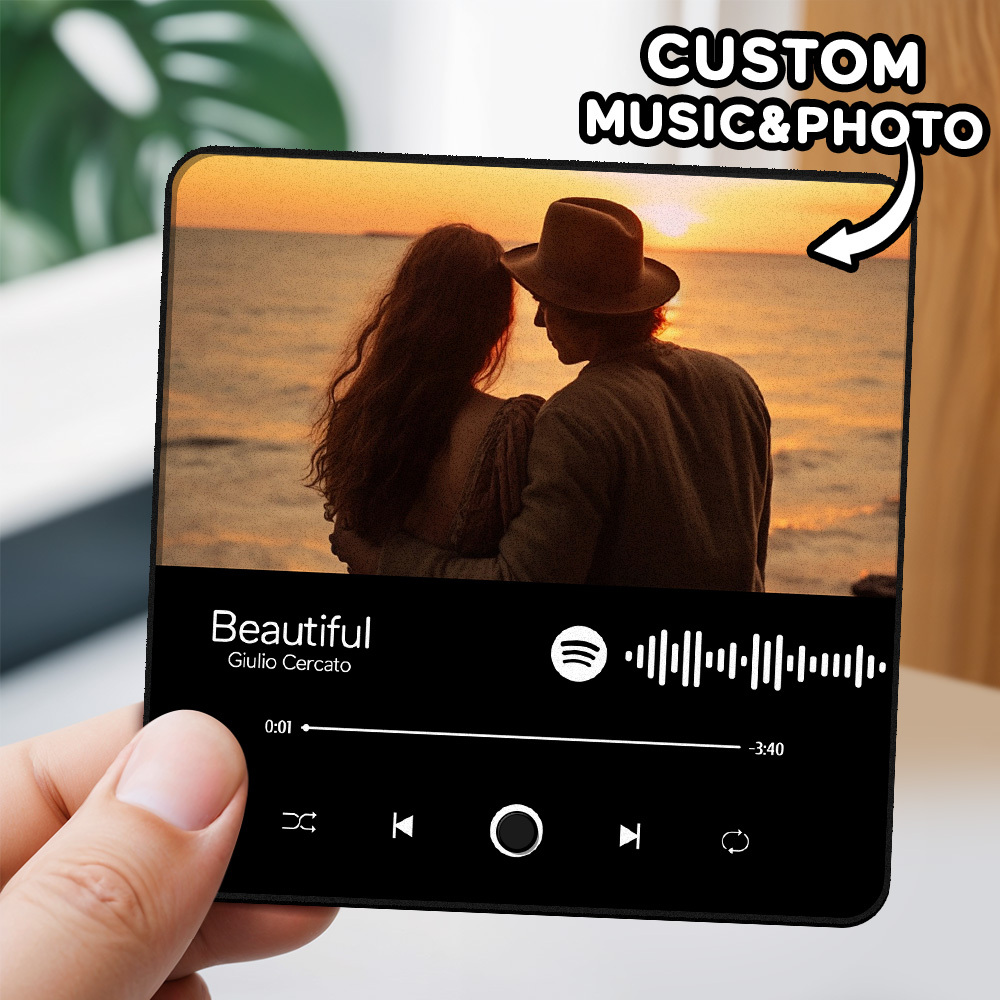 Personalisierter Fotoalbum-kühlschrankmagnet, Musik-wand-fotoaufkleber, Musikbewegung, Die Ohne Handy Abgespielt Werden Kann. Musik-kühlschrankmagnet Pro Kann Lieder Abspielen
