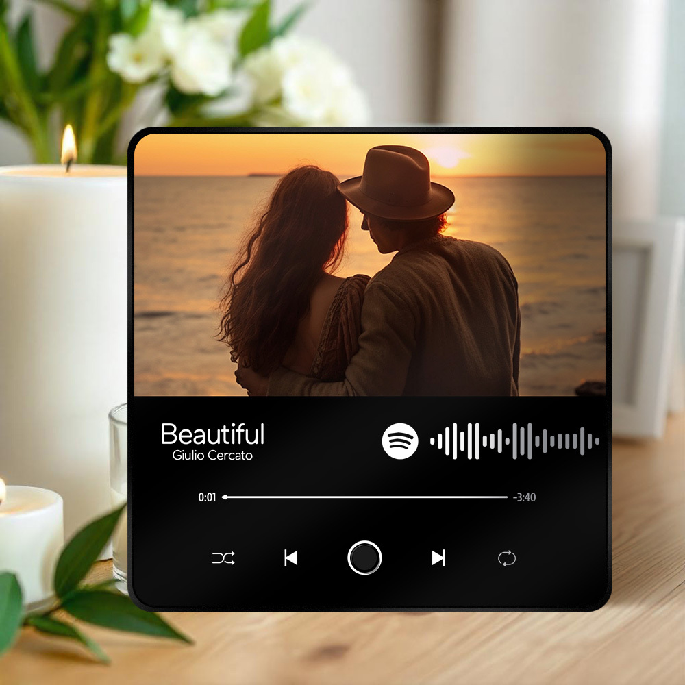 Personalisierter Fotoalbum-kühlschrankmagnet, Musik-wand-fotoaufkleber, Musikbewegung, Die Ohne Handy Abgespielt Werden Kann. Musik-kühlschrankmagnet Pro Kann Lieder Abspielen - meinemondlampe