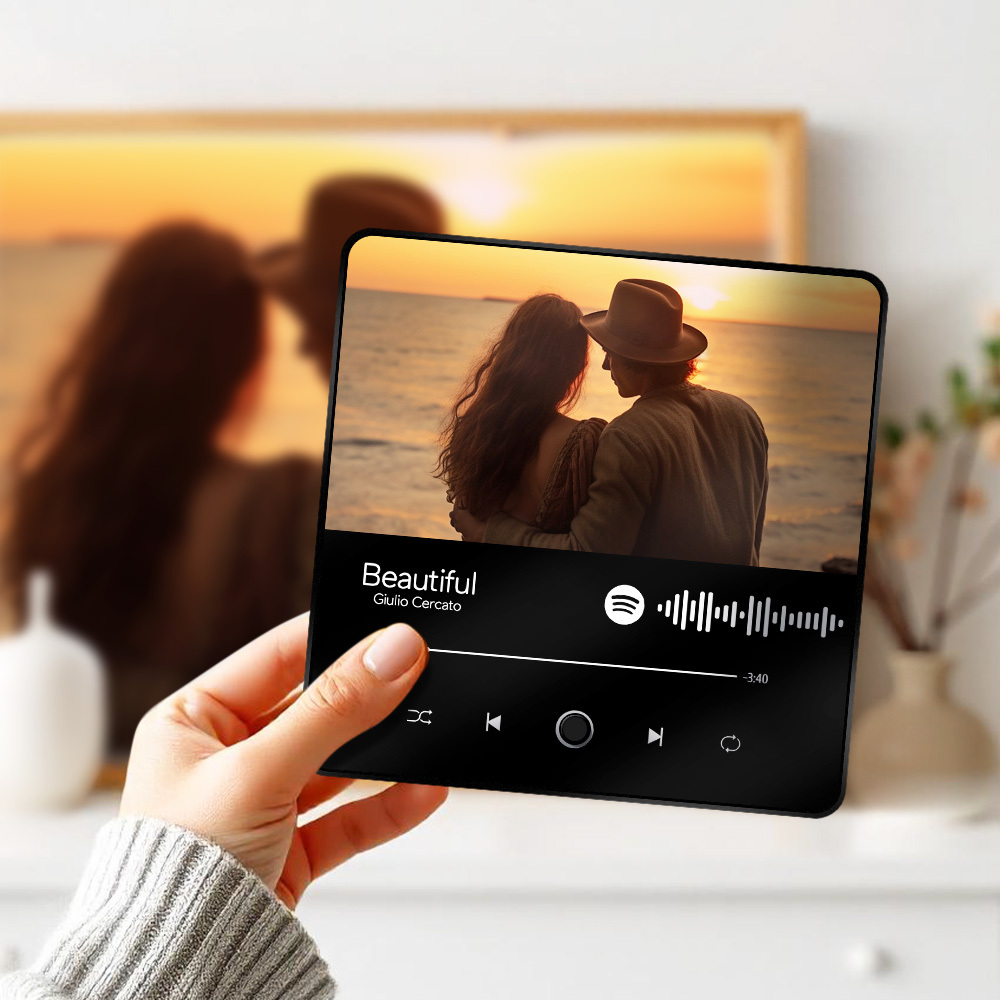 Personalisierter Fotoalbum-kühlschrankmagnet, Musik-wand-fotoaufkleber, Musikbewegung, Die Ohne Handy Abgespielt Werden Kann. Musik-kühlschrankmagnet Pro Kann Lieder Abspielen - meinemondlampe