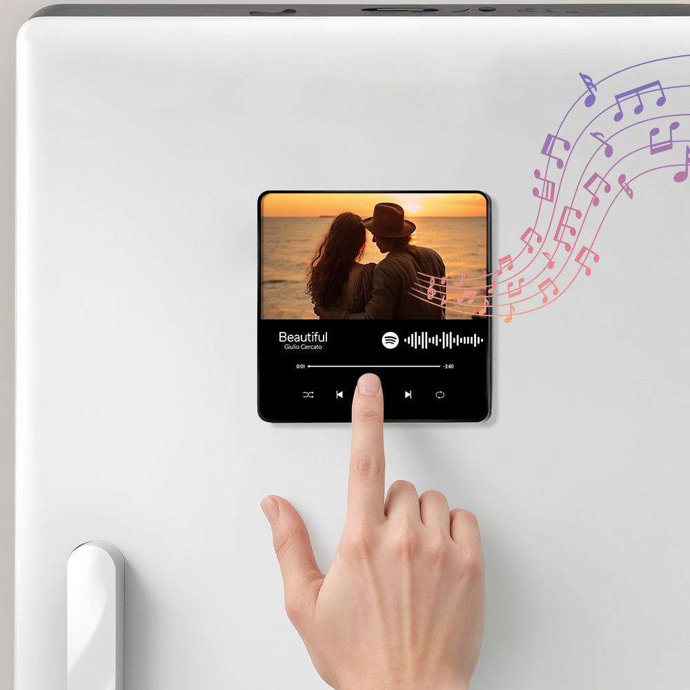 Personalisierter Fotoalbum-kühlschrankmagnet, Musik-wand-fotoaufkleber, Musikbewegung, Die Ohne Handy Abgespielt Werden Kann. Musik-kühlschrankmagnet Pro Kann Lieder Abspielen - meinemondlampe