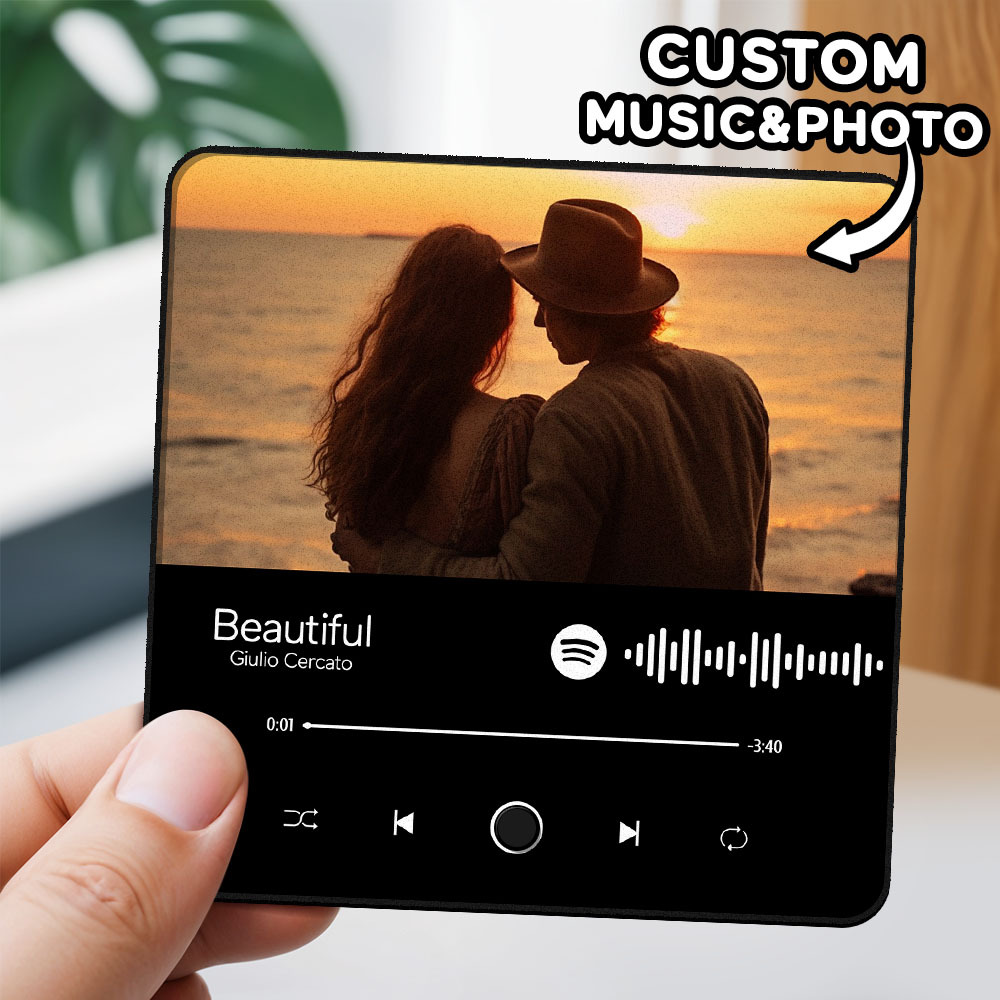 Personalisierter Fotoalbum-kühlschrankmagnet, Musik-wand-fotoaufkleber, Musikbewegung, Die Ohne Handy Abgespielt Werden Kann. Musik-kühlschrankmagnet Pro Kann Lieder Abspielen - meinemondlampe