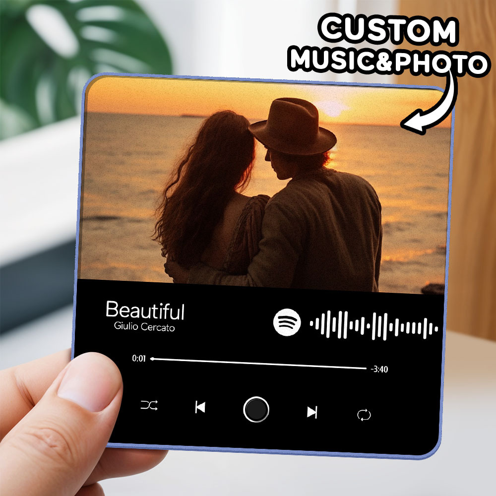 Personalisierter Fotoalbum-kühlschrankmagnet, Musik-wand-fotoaufkleber, Musikbewegung, Die Ohne Handy Abgespielt Werden Kann. Musik-kühlschrankmagnet Pro Kann Lieder Abspielen - meinemondlampe