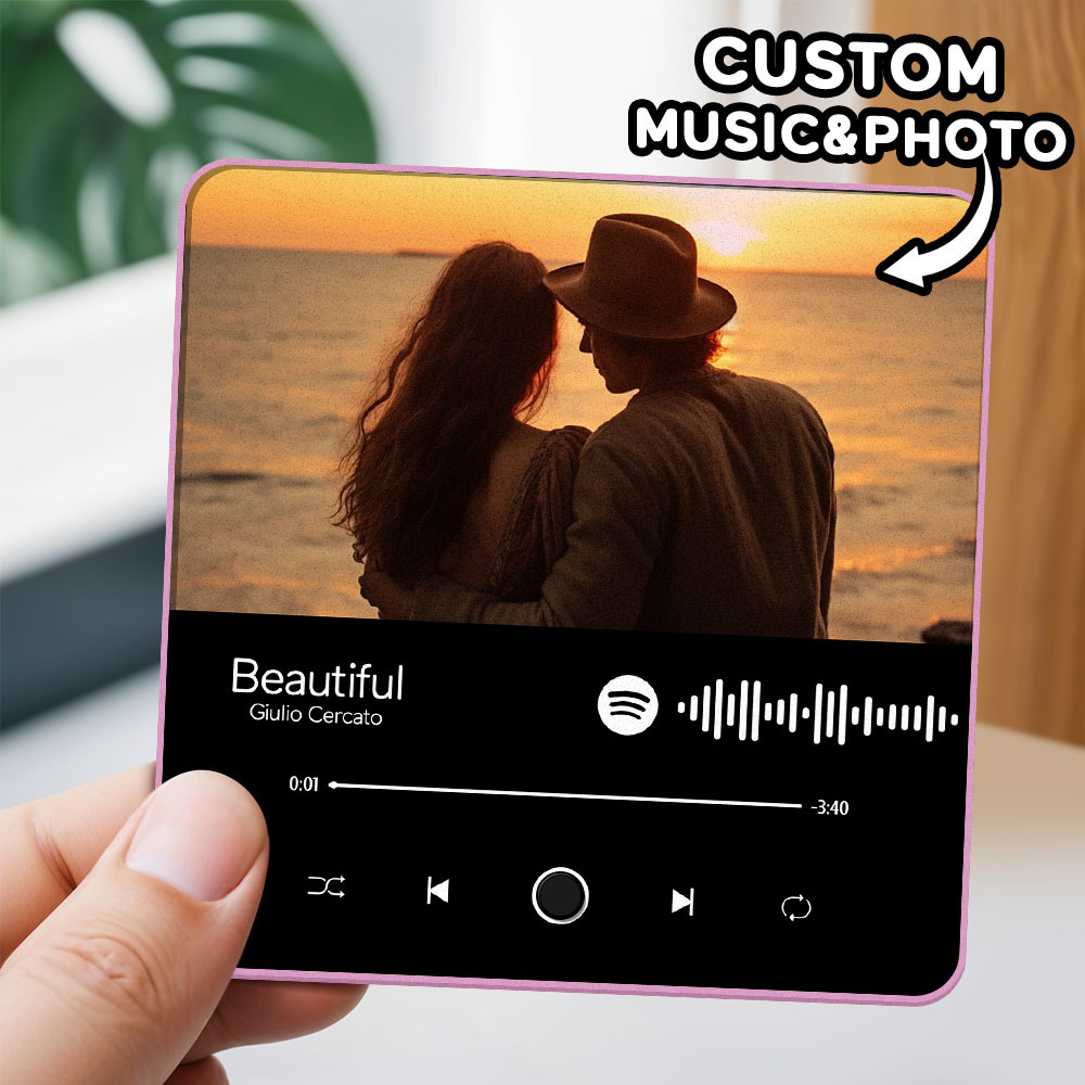 Personalisierter Fotoalbum-kühlschrankmagnet, Musik-wand-fotoaufkleber, Musikbewegung, Die Ohne Handy Abgespielt Werden Kann. Musik-kühlschrankmagnet Pro Kann Lieder Abspielen - meinemondlampe