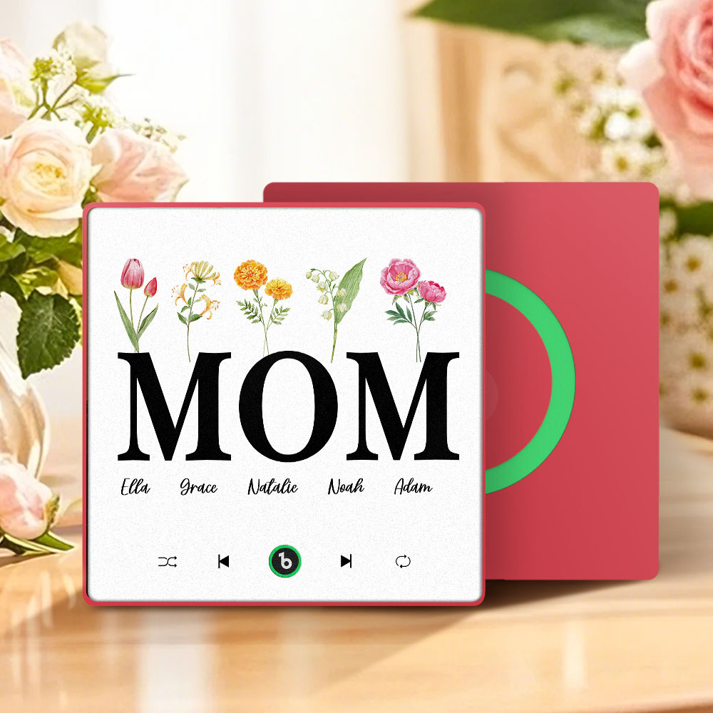Muttertagsgeschenk, Individueller Musik-kühlschrankmagnet, Bunter Rahmen, Album-kühlschrankmagnet, Musik-wandfotoaufkleber, Kann Lieder Abspielen, Geschenk Für Mama - meinemondlampe