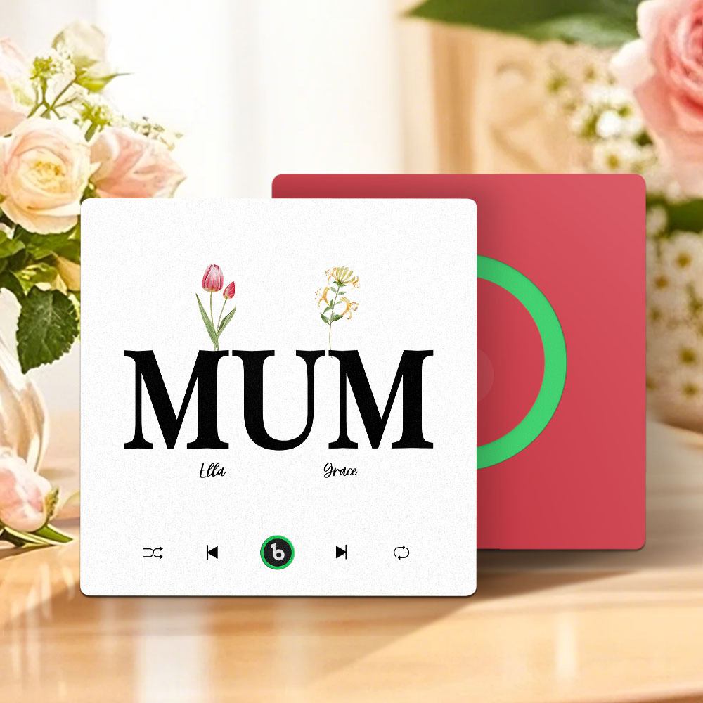 Muttertagsgeschenk, Individueller Musik-kühlschrankmagnet, Rahmenloser Album-kühlschrankmagnet, Musik-wandfotoaufkleber, Kann Lieder Abspielen, Geschenk Für Mama - meinemondlampe